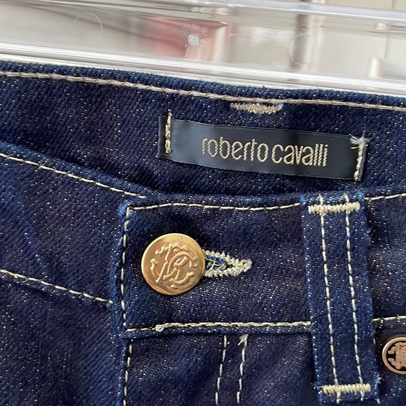 Roberto Cavalli dark wash jeans, good stitching-EU 42/US 6-34” inseam-like new - Picture 4 of 6